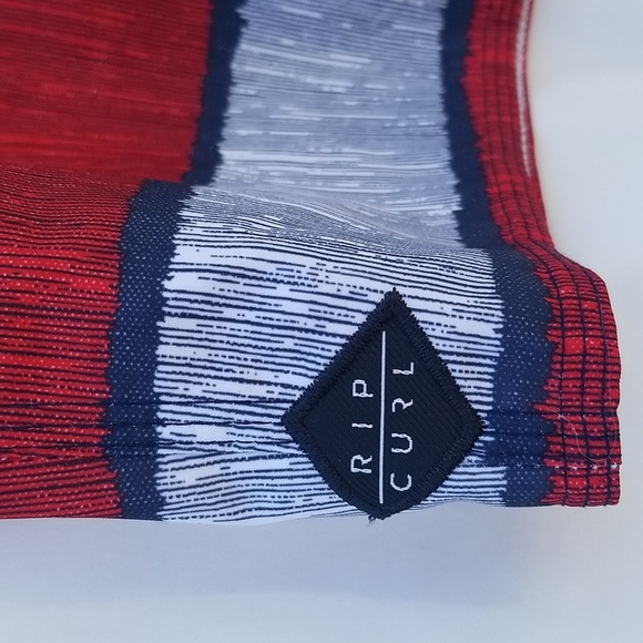 RIP CURL Men's Palm Tree Swim Shorts - Red and Blue 31 - Picture 3 of 7